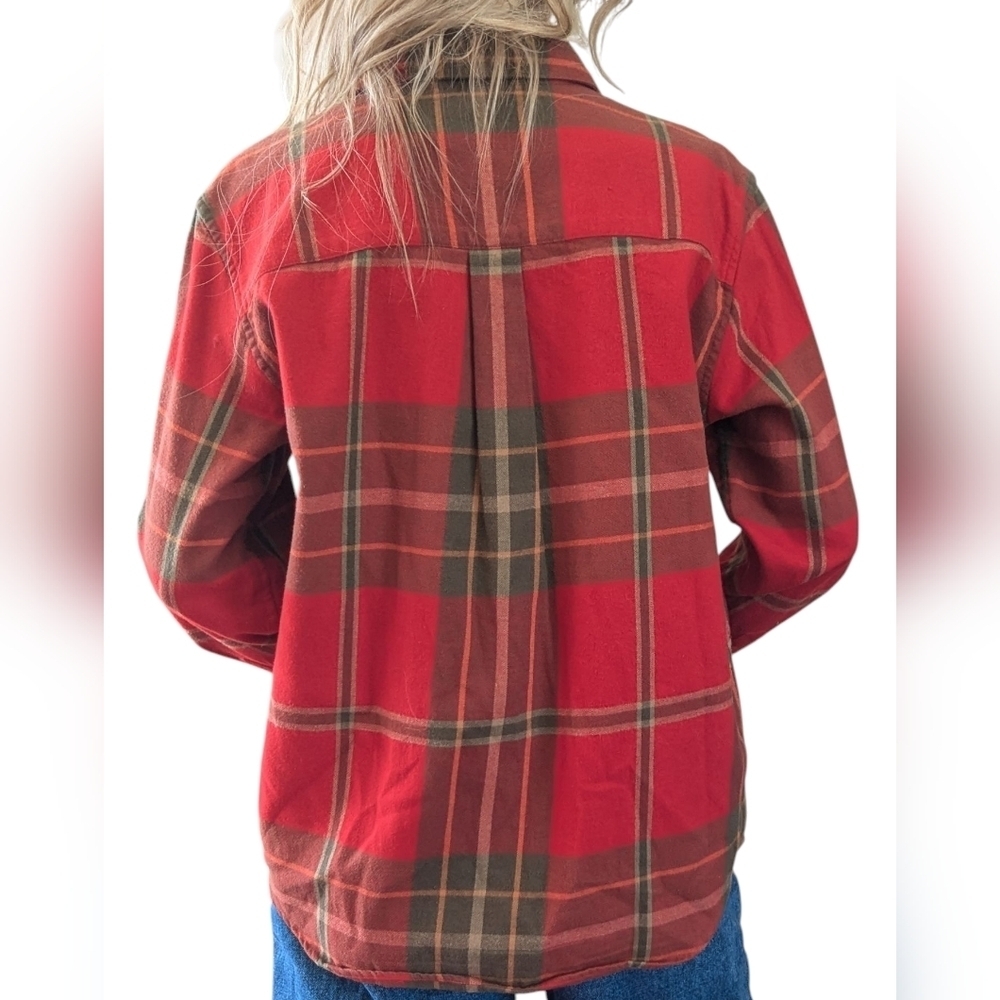 Lauren Ralph Lauren Plaid Flannel Shirt Red Cotton Button Up S - Picture 3 of 7